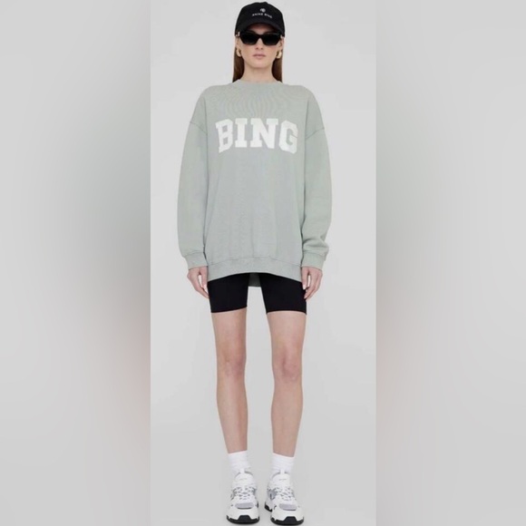 Anine Bing Tops - Anine Bing Tyler Sweatshirt in Sage Green Size S